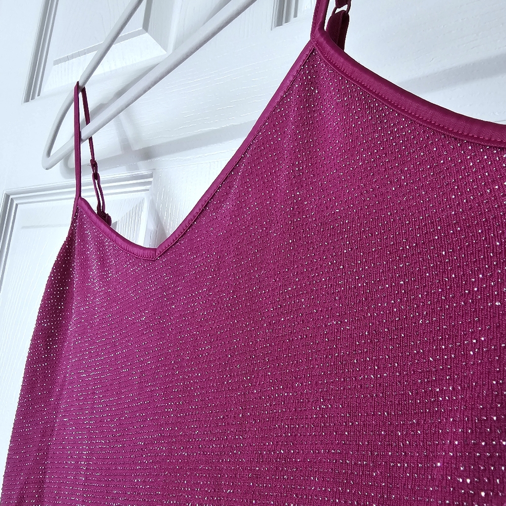 Express Metallic V-Neck Cami Tank Top - Size M - Picture 8 of 10
